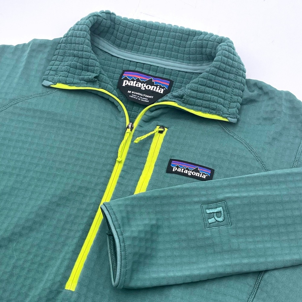 Patagonia R1 Pullover Womens Medium Green Polartec Fleece 1/4 Zip 40119 FA20